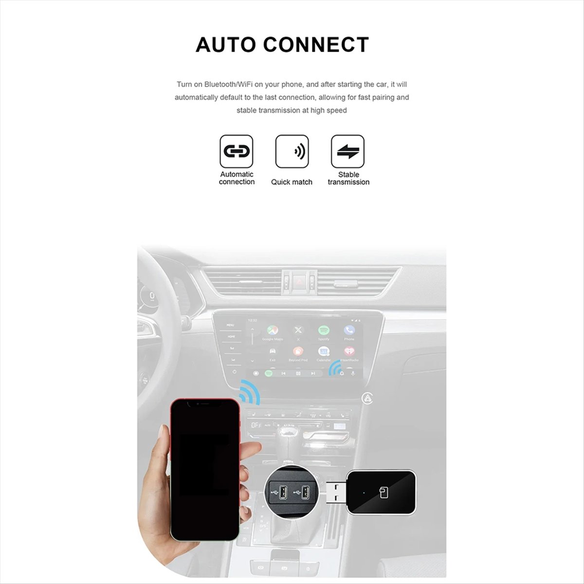 Wifi Smart Plug - Подходит для беспроводного адаптера CarPlay и